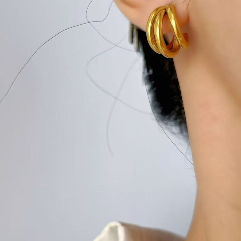 Triple Arc Luxe Hoops