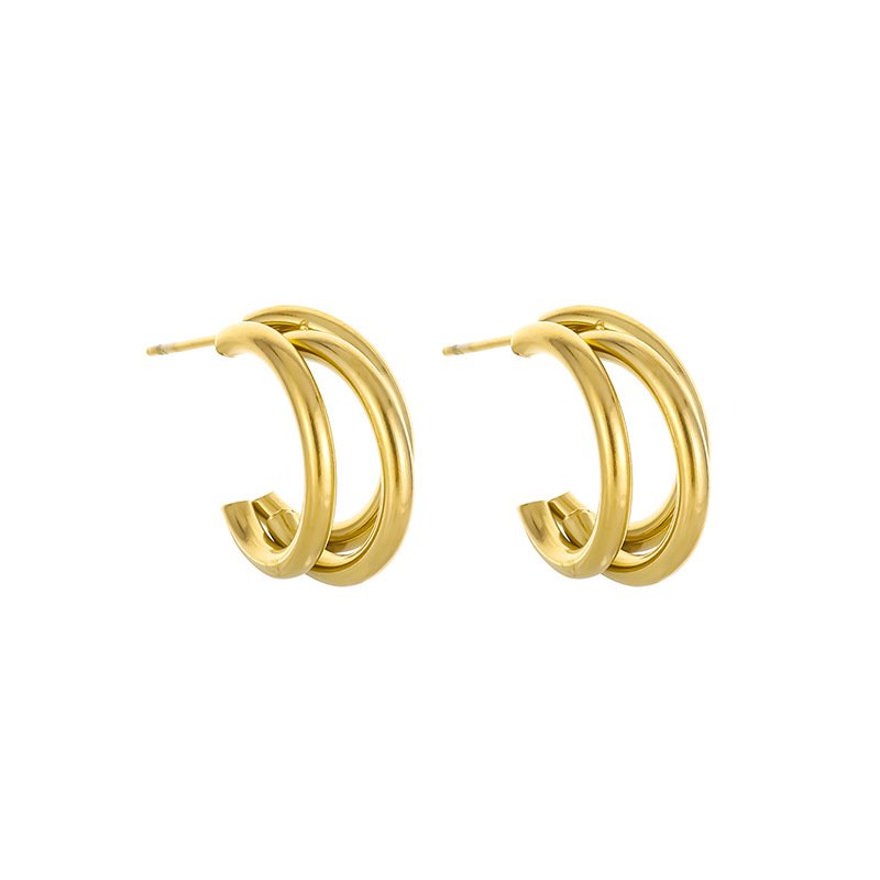 Triple Arc Luxe Hoops