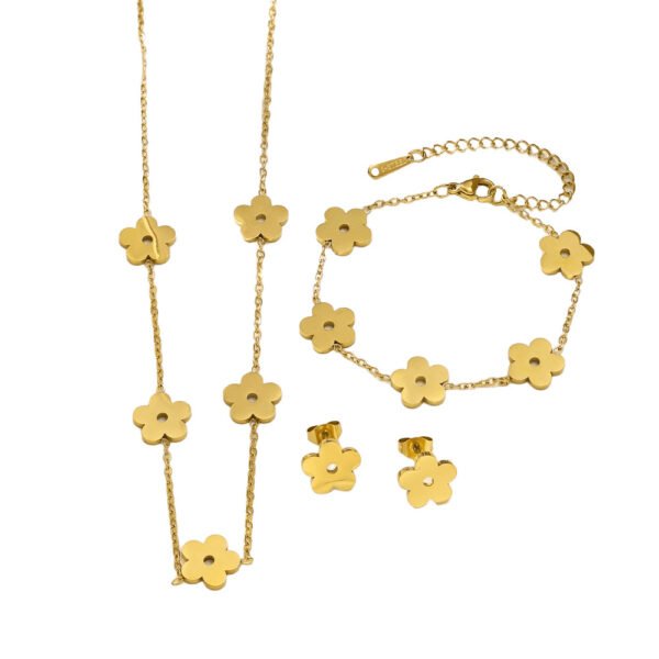 Whispering Petals Glossy Gold Set