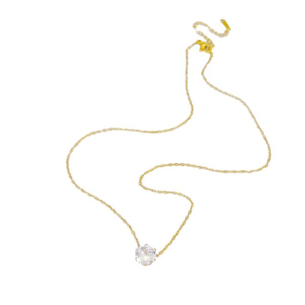 2 Carat Floating Solitaire Zircon Necklace