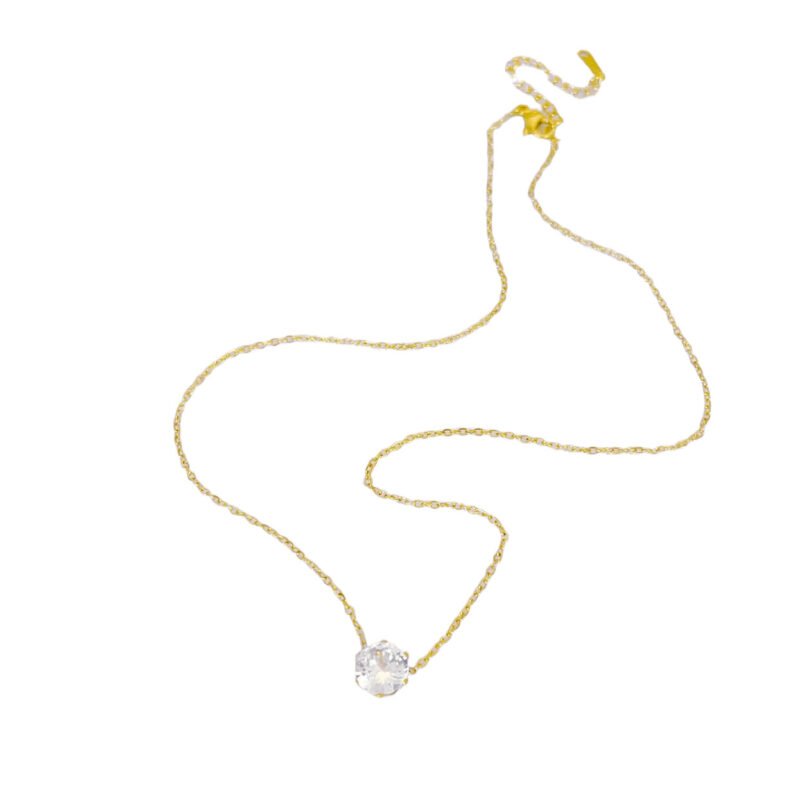 2 Carat Floating Solitaire Zircon Necklace