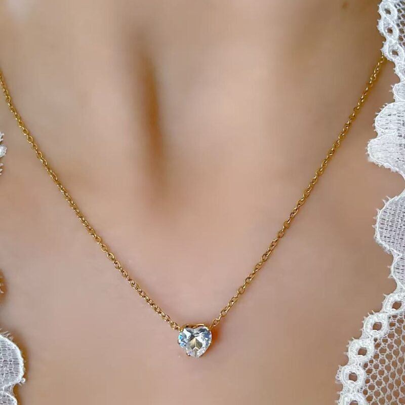 2 Carat Heart Solitaire Necklace