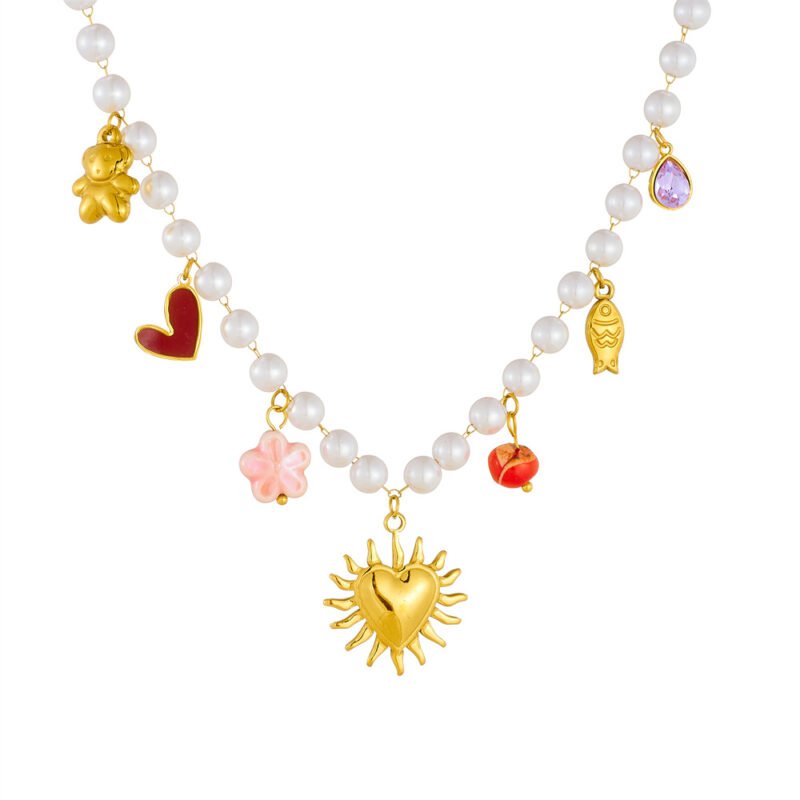 Blazeheart Pearl Charm Necklace
