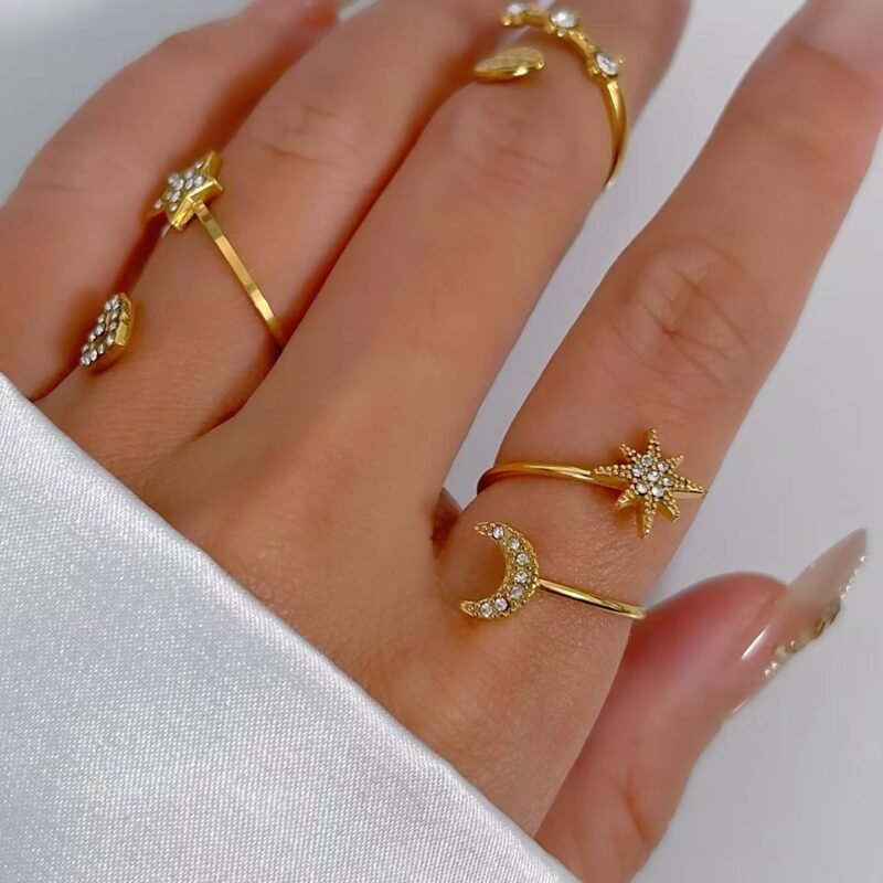 Celestial Duo Zircon Twist Ring