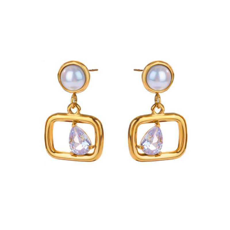 Celestial Frame Pearl Zircon Drops