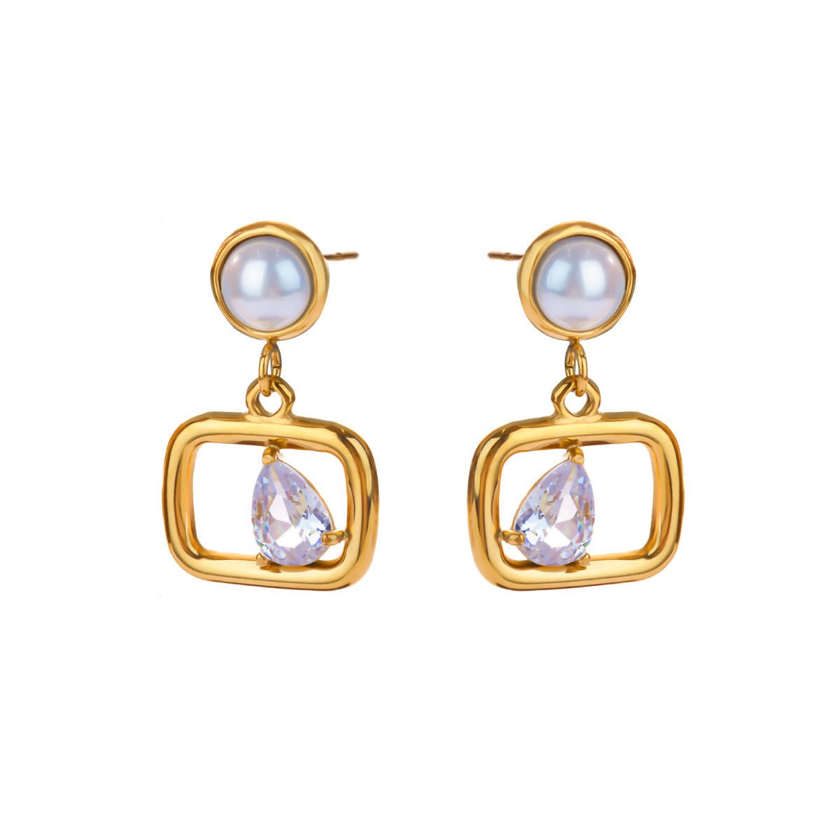 Celestial Frame Pearl Zircon Drops