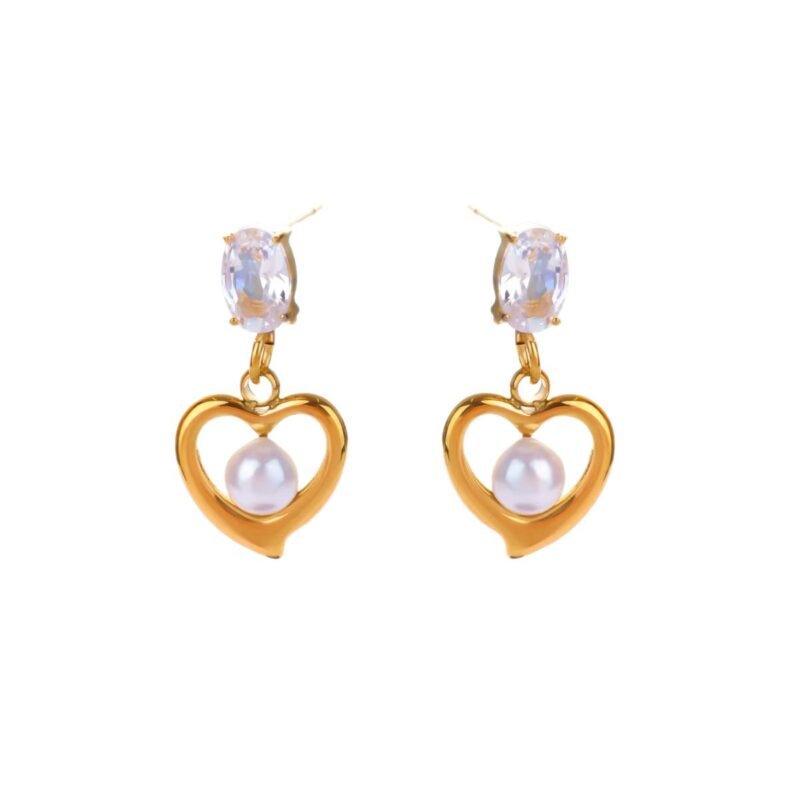 Enchanted Pearl Zircon Heart Drops