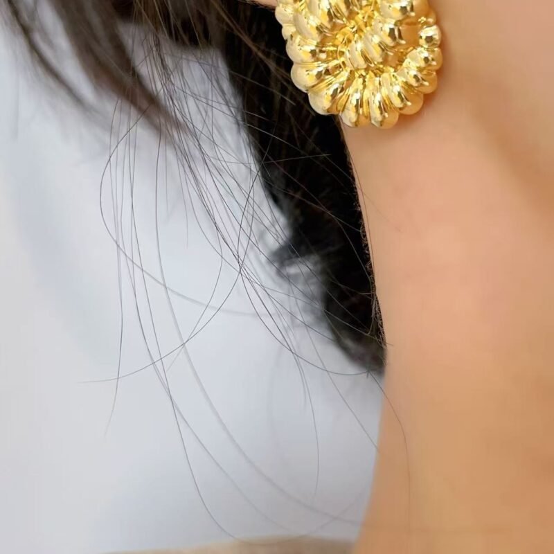Golden Conch Stud Earrings