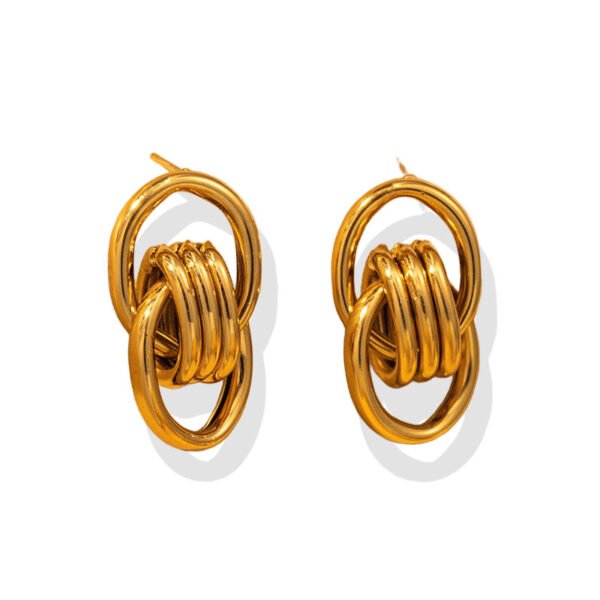 Infinity Twist Link Gold Drop Earrings
