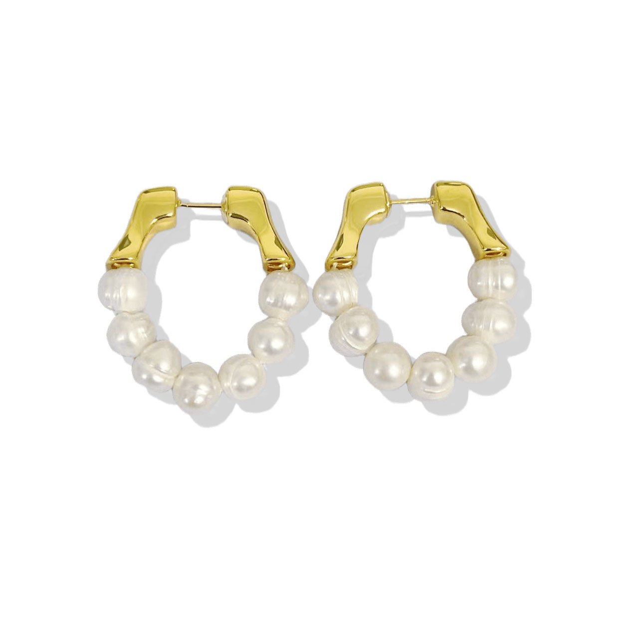 Luminous Pearl Cascade Hoops