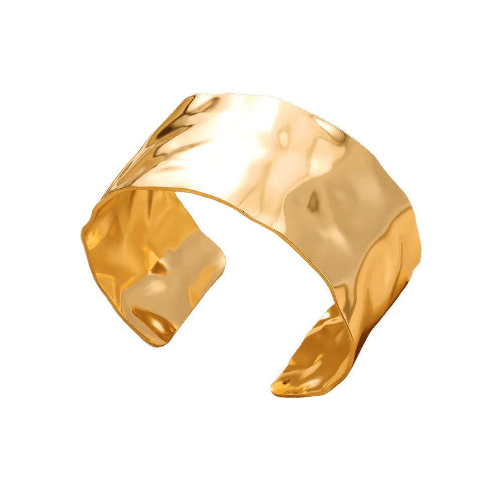 Luxe Hammered Gold Cuff Bangle