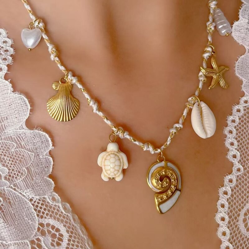 Nautilus Tide Seashell Rope Necklace
