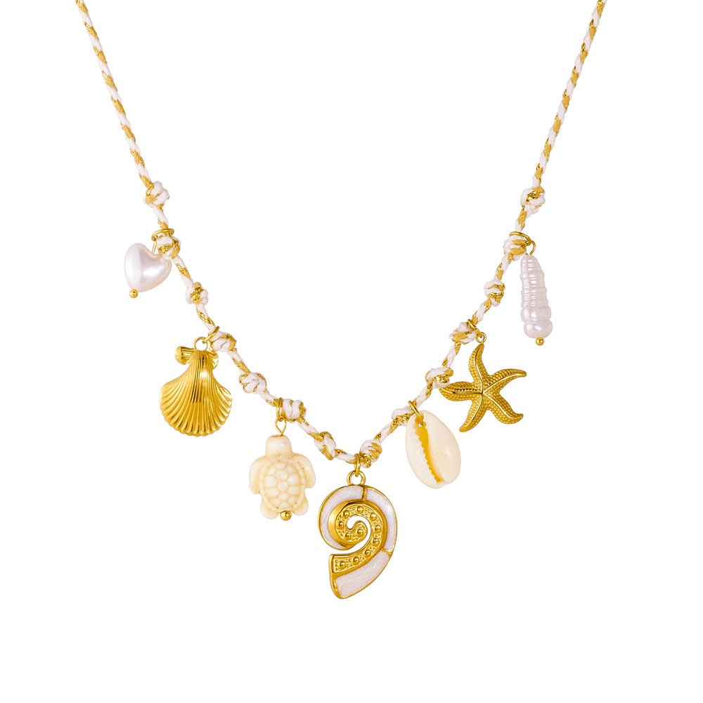Nautilus Tide Seashell Rope Necklace