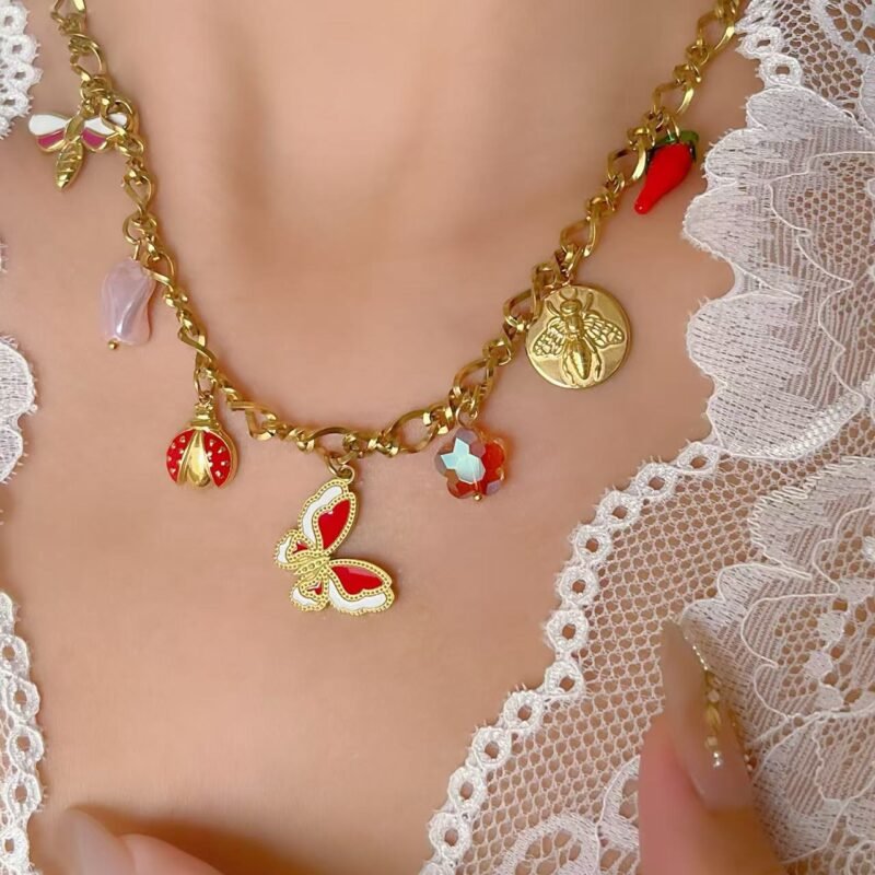 Pollenburst Enamel Charm Necklace