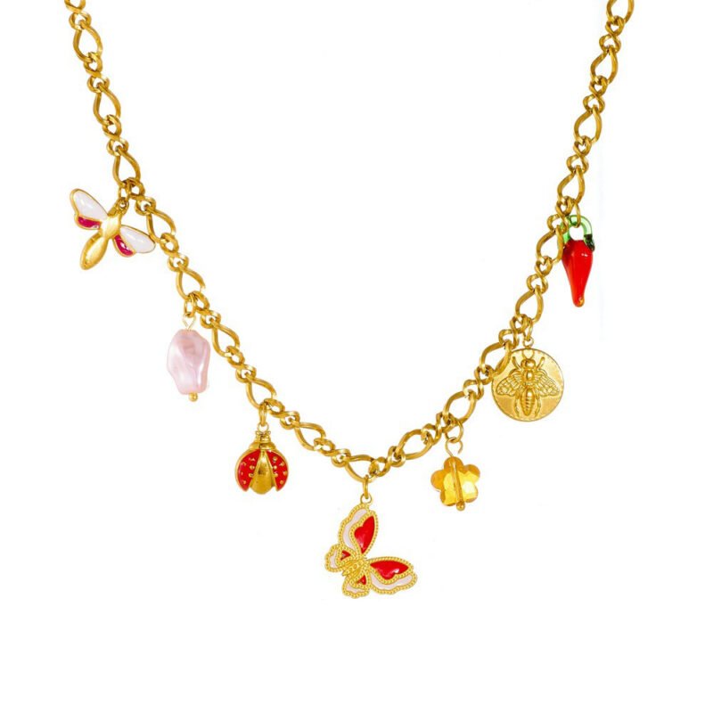 Pollenburst Enamel Charm Necklace