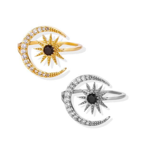 Radiant Eclipse Moon Sun Zircon Ring