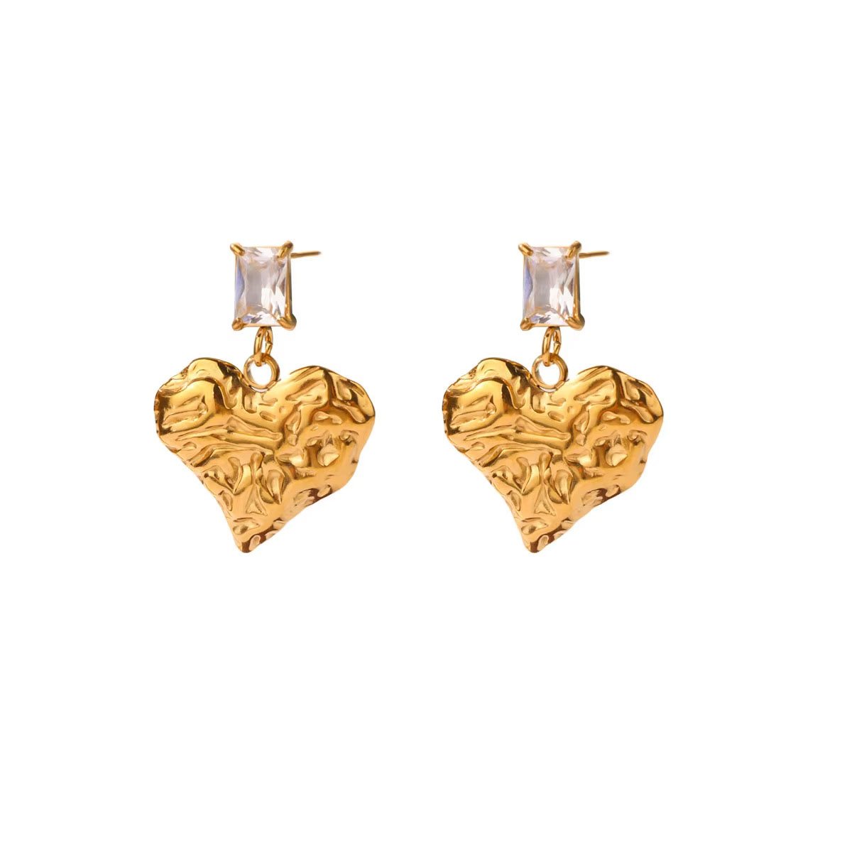 Textured Pulse Zircon Heart Drops