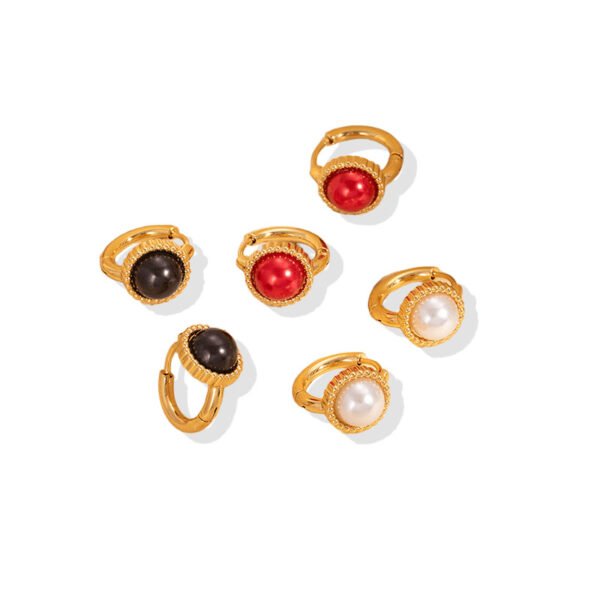 Vintage Pearl Bezel Huggie Hoops