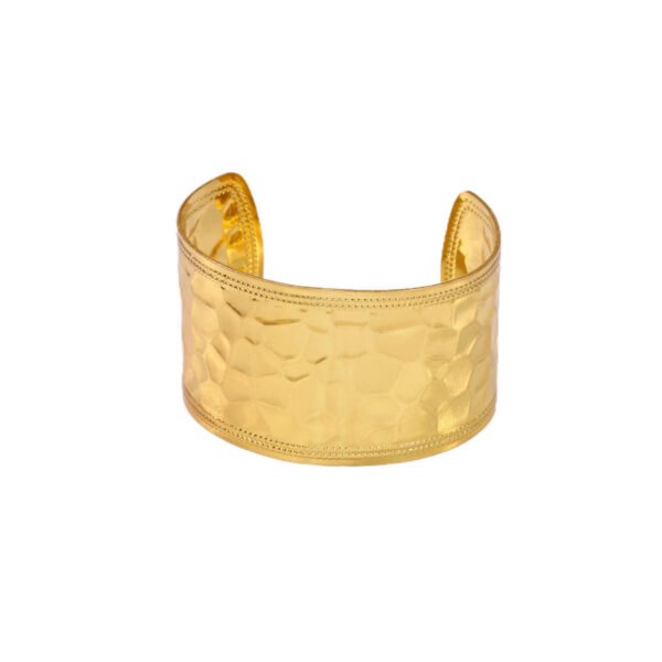 Wide Hammered Cuff Bracelet