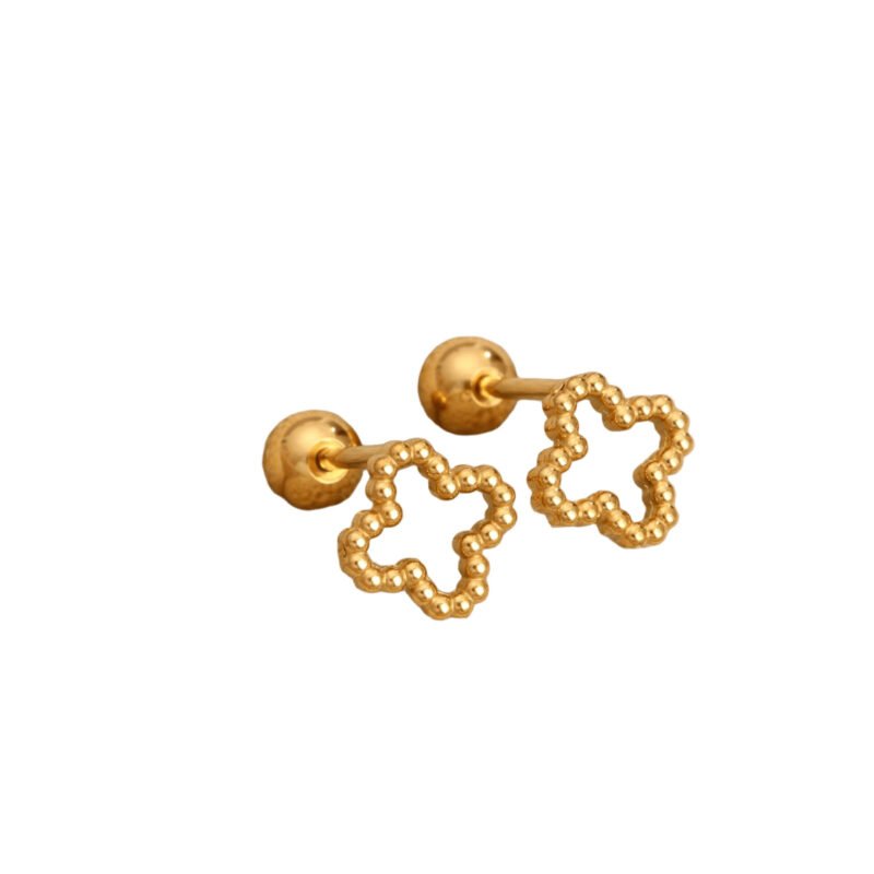 Beaded Mini Clover Stud Earrings