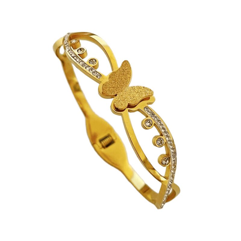 Butterfly Zirconia Twist Bangle