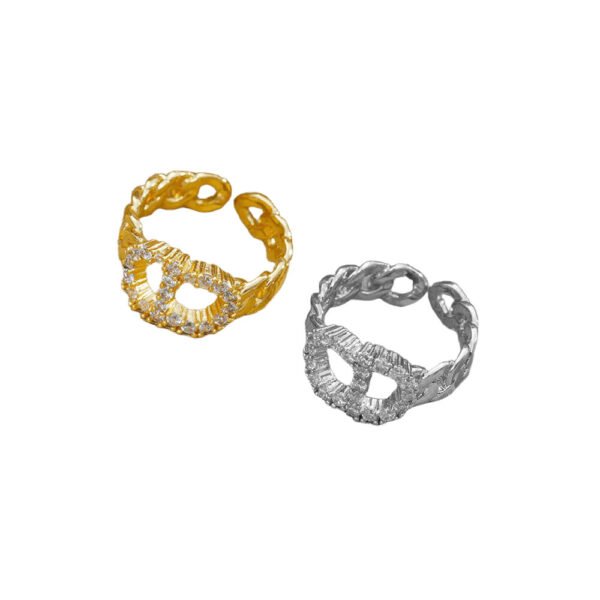 CD Zircon Chain Open Ring