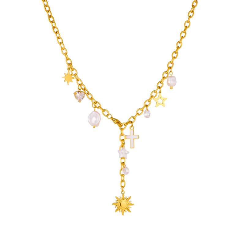 Celestial Sunburst Charm Y-Necklace