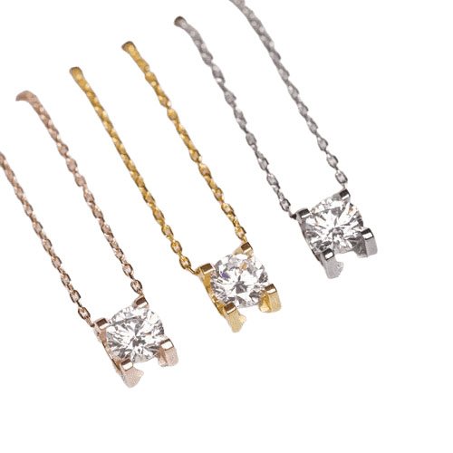 Classic Prong Solitaire Zircon Necklace