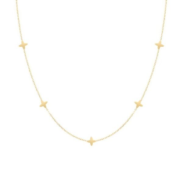 Delicate Star Station Gold Choker Necklace