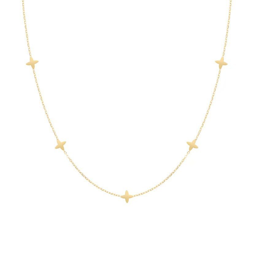 Delicate Star Station Gold Choker Necklace