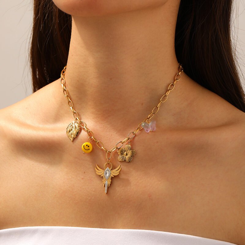 Divine Angel Wings Charm Necklace