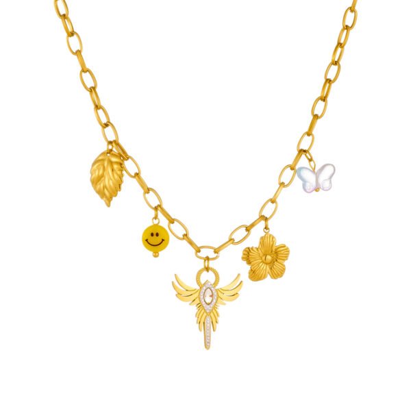 Divine Angel Wings Charm Necklace