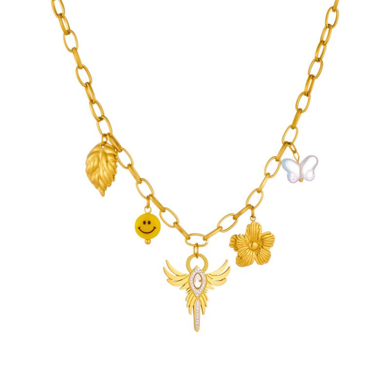 Divine Angel Wings Charm Necklace