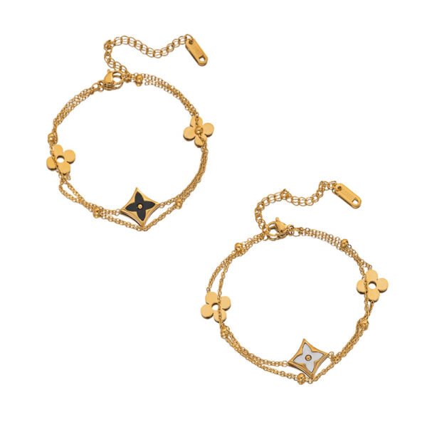 Double Chain Star Clover Bracelet