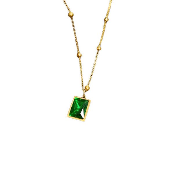 Emerald Beaded Pendant Necklace