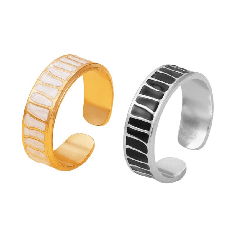 Enamel Groove Open Ring