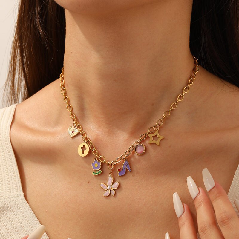 Enchanting Floral Charm Necklace
