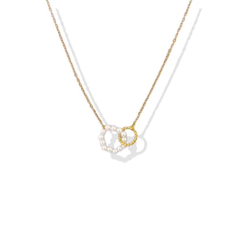 Eternal Pearl Interlock Gold Necklace