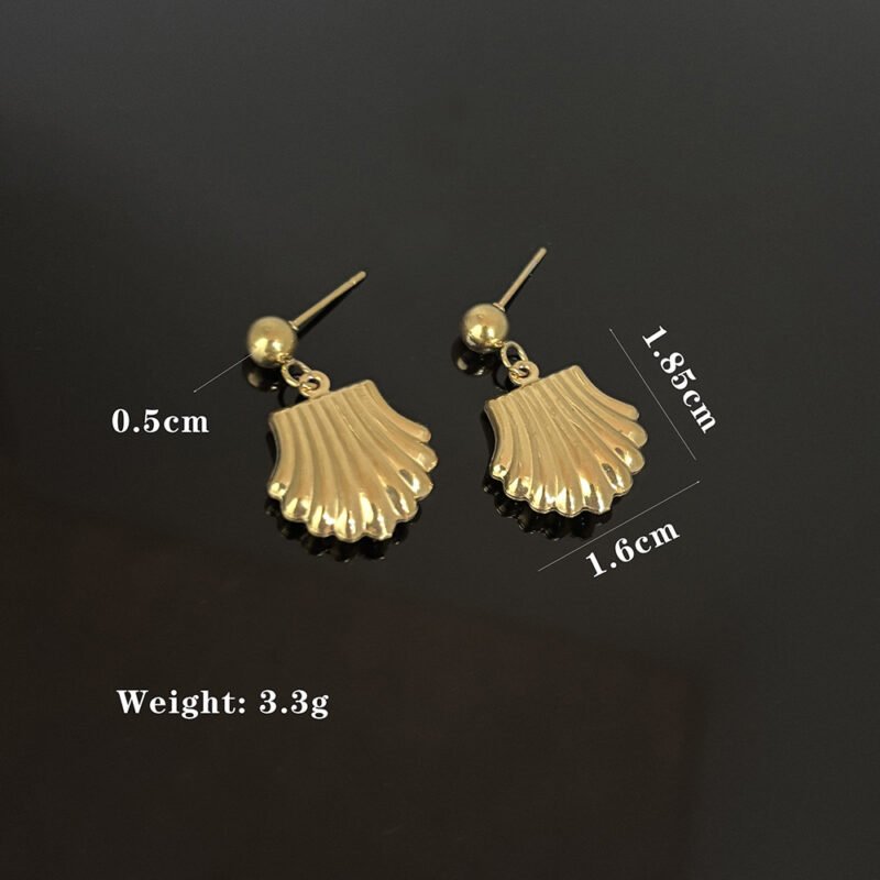 Gold Seashell Drop Earrings