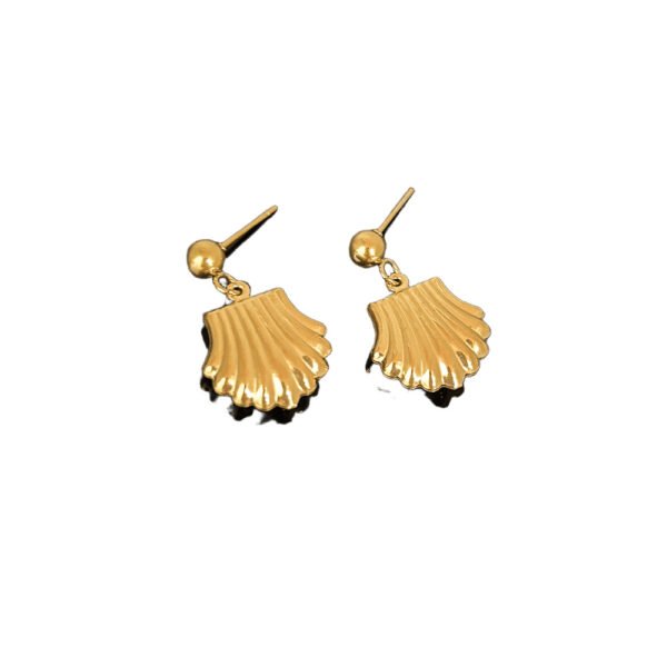 Gold Seashell Drop Earrings