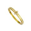 Greek Key Clover Enamel Gold Bangle