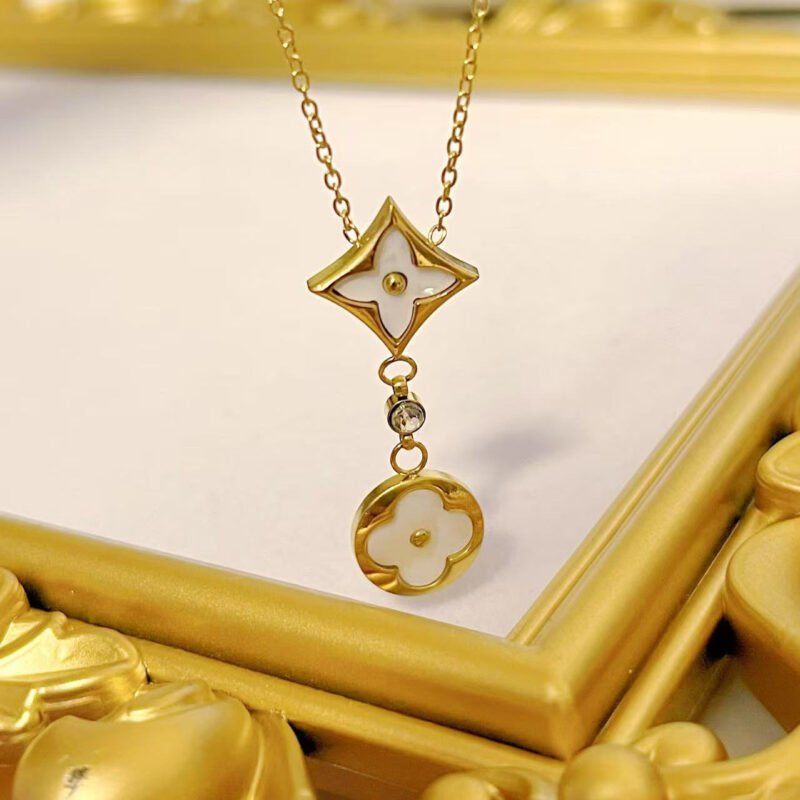 Luxe Clover Star Drop Necklace