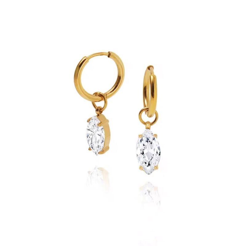 Luxe Teardrop Zircon Drop Hoops