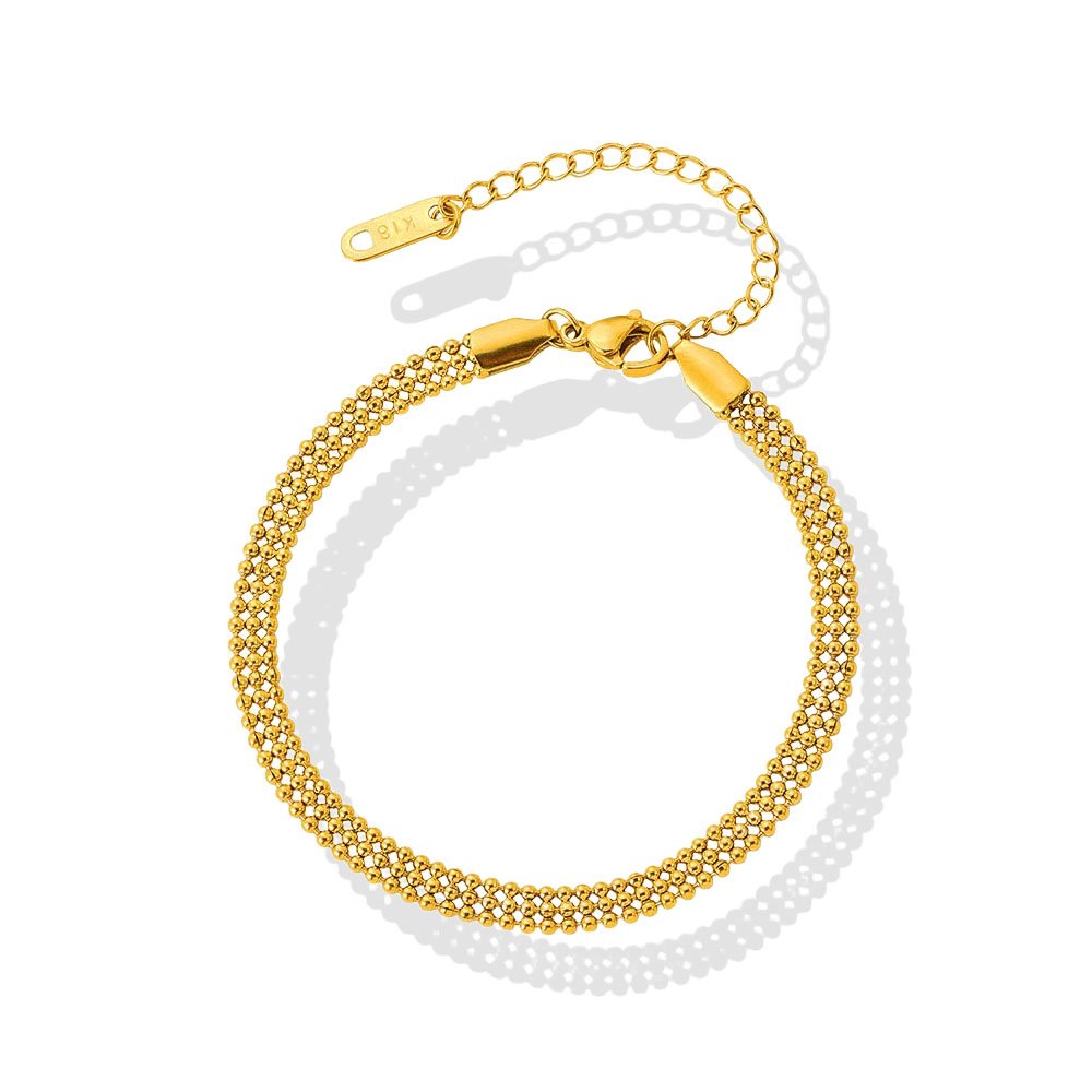 Luxe Triple Bead Chain Gold Bracelet