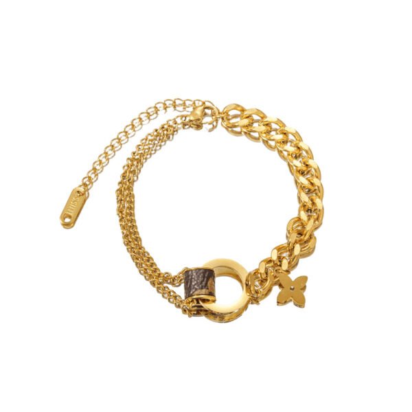 Luxury Clover Chain & Leather Bracelet