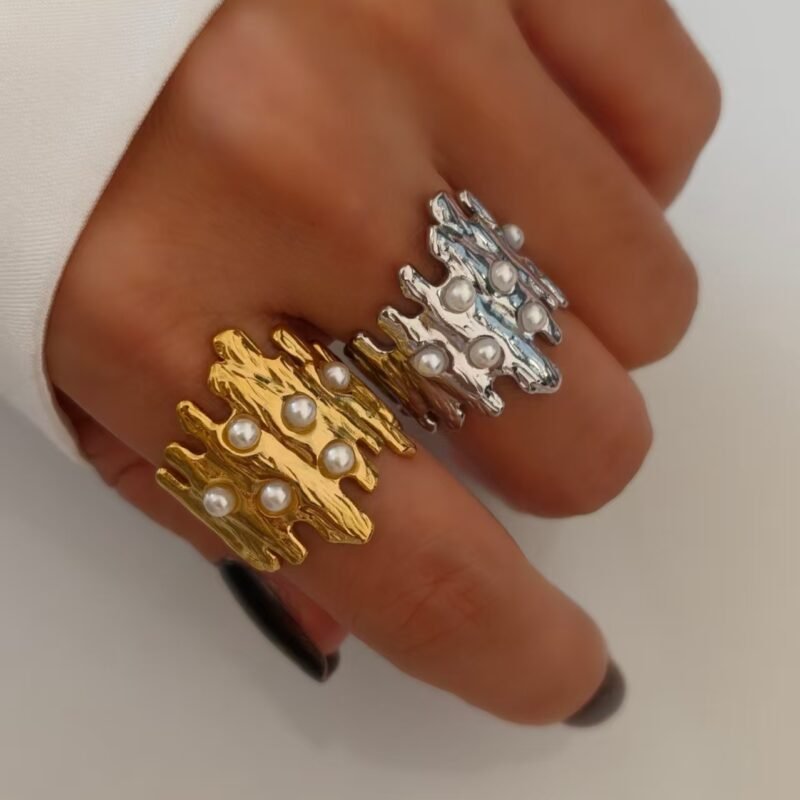 Molten Branch Pearl Ring