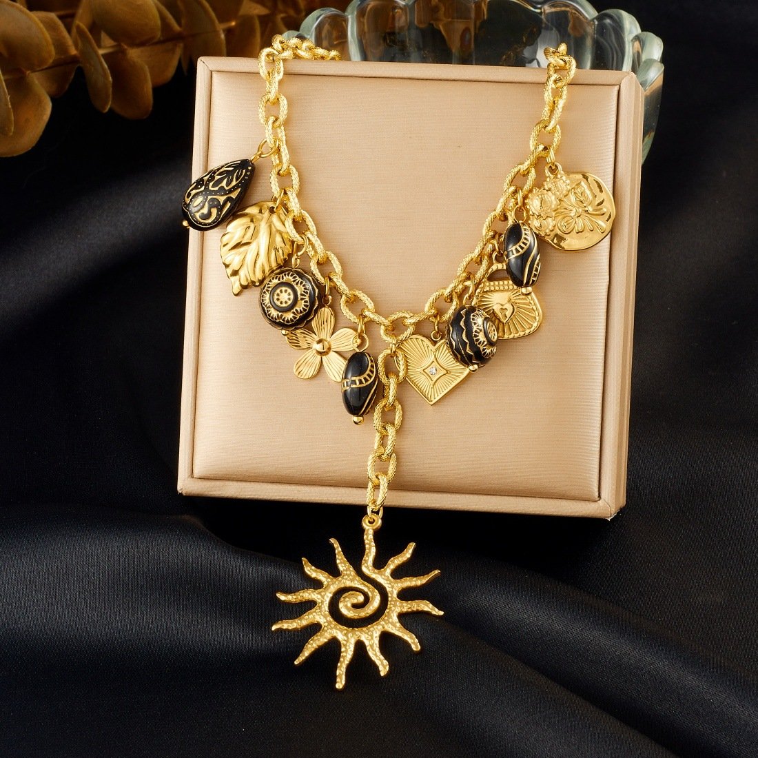 Mystic Sunburst Charm Y-Necklace - Image 3