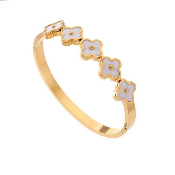 Quintuple White Clover Bangle