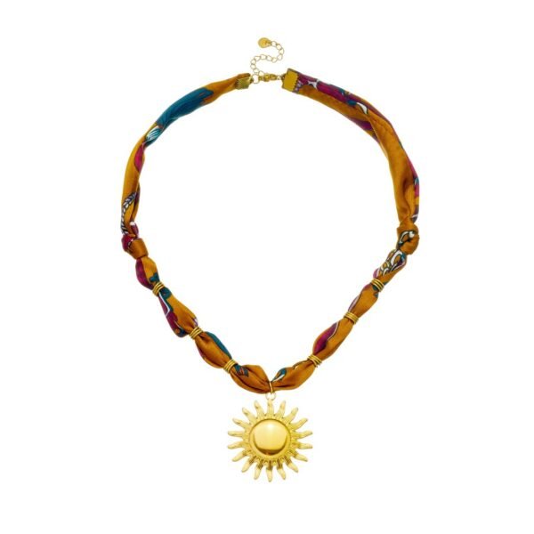 Radiant Sunburst Scarf Chain Necklace