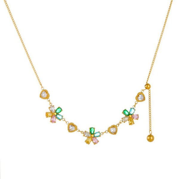 Rainbow Blossom Zircon Necklace